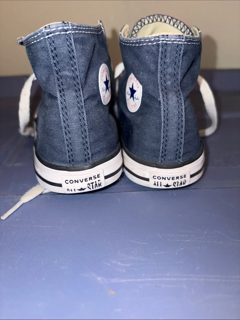 Converse Kids Navy High-Top Canvas Sneakers with White Trim